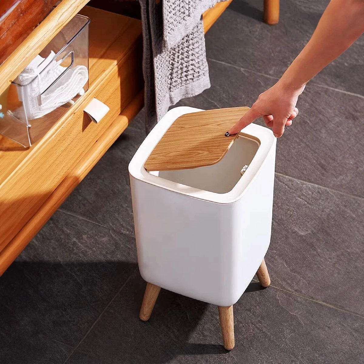 SKÄRBYN Woodgrain Waste Bin