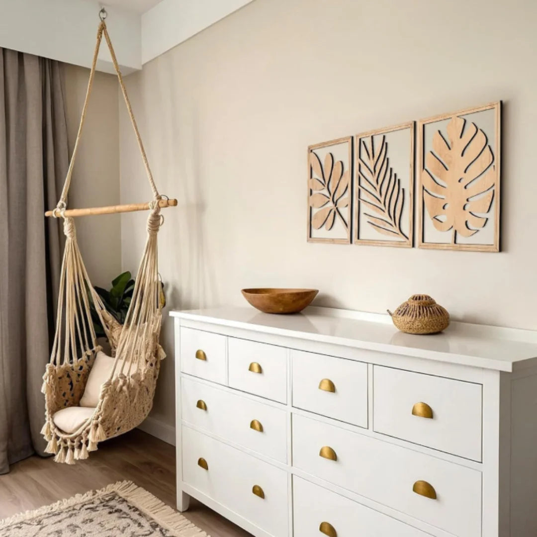 TRÄBLAD 3-Piece Wooden Leaf Wall Art