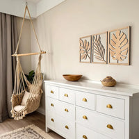 TRÄBLAD 3-Piece Wooden Leaf Wall Art